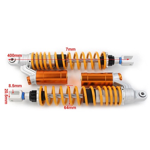 Fit Honda Yamaha Suzuki 2* 400mm 15.7" Motorcycle ATV Air Shock Absorber Damper - Picture 9 of 9