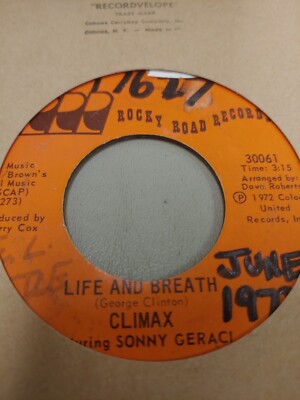 CLIMAX LIFE AND BREATH 7'' VINYL 45RPM RARE OOP VERY GOOD