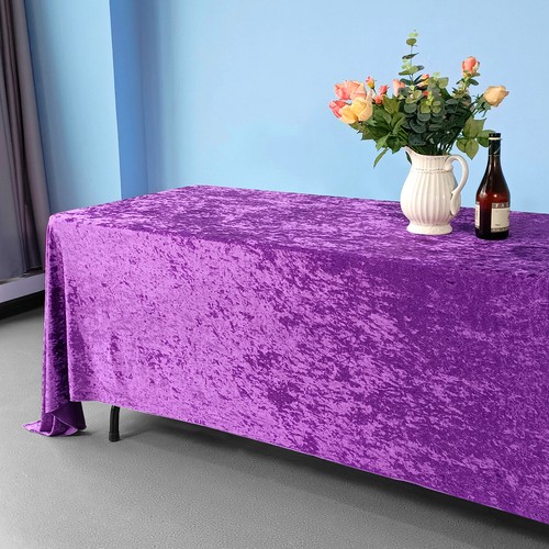 Velvet Table Cover Cloth Crushed Rectangle Tablecloth Event Wedding Party Decor - Picture 74 of 96