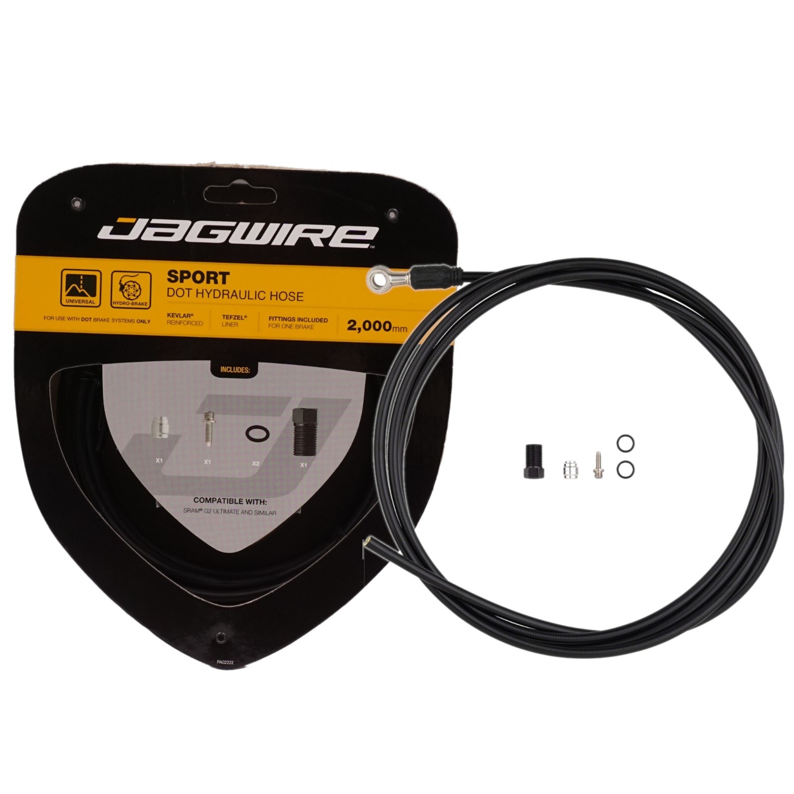 Jagwire HBKF201 Sport DOT Hydraulic Disc Brake Hose Kit for SRAM G2, Guide Bike
