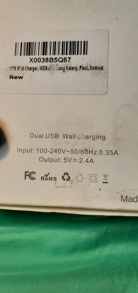 Pack de 6 Cargador de Pared USB, Adaptador de Enchufe de Alimentación Cubo Doble Puerto USB, Caja de Cargador Foto 2 de 4