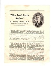 1918  Red Cross Mag WWI The Fool Hath Said Coningsby Dawson C F A  Paul Stahr