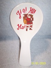HO HO HO Santa Claus Christmas Melamine Spoon Rest 5" X 10" New No Box Or Tag
