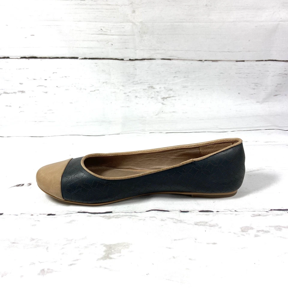 Женские туфли Fossil 7,5 черные/коричневые балетки кожаные с носком без шнуровки - Изображение 4 из 4