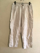 Jones New York  Co Women  s Light Gray 100 LINEN Pants Size MEDIUM Lagenlook