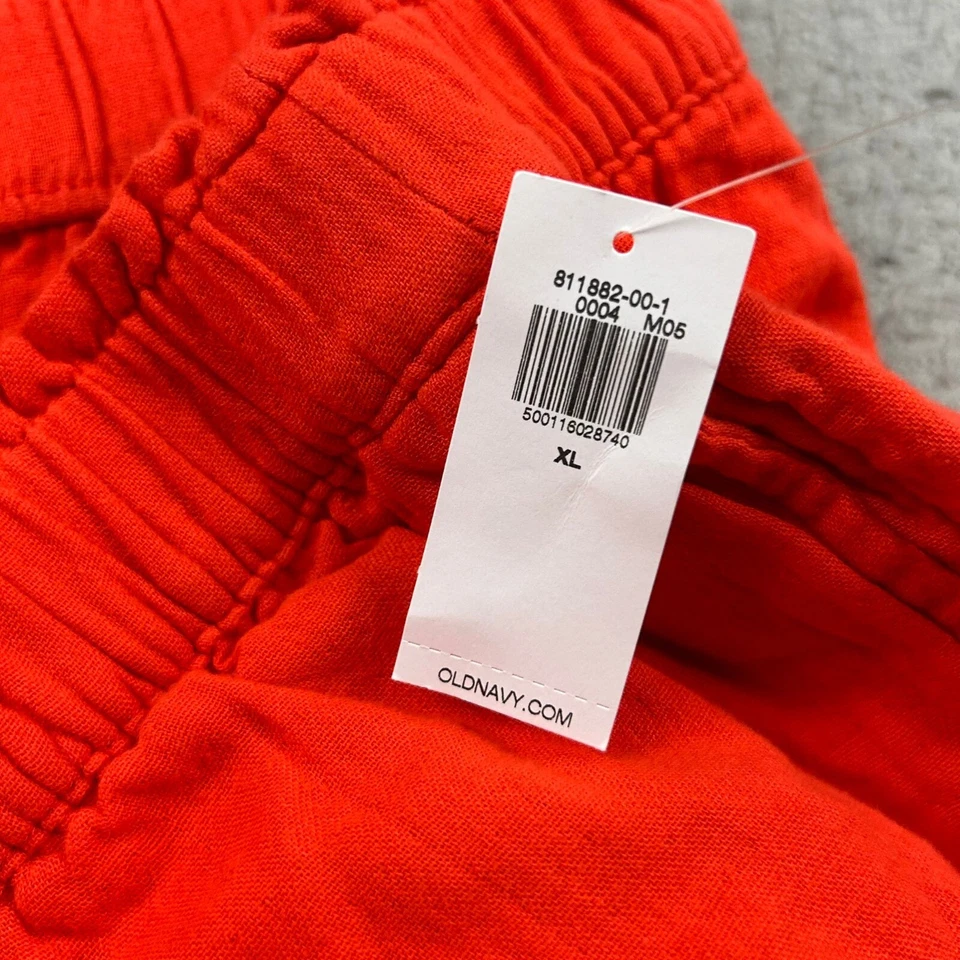 Pantalones Cortos Old Navy Para Mujer XL Naranja Frente Plano Cintura Elástica Chino Ligeros Nuevos con Etiquetas Foto 4 de 4