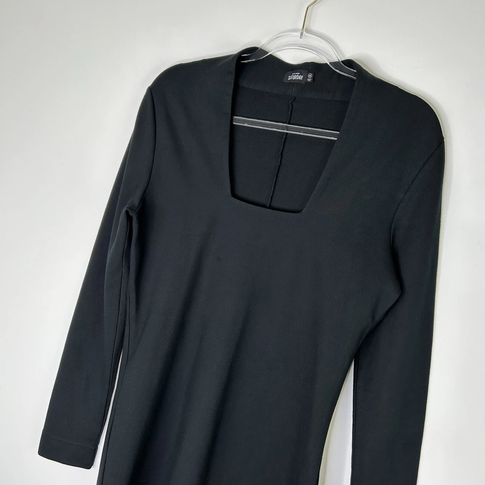 Abito bodycon nero Kate Spade sabato da donna taglia media manica lunga LBD