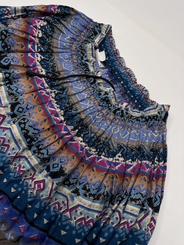 ID # 4 U AZTEK print Made In USA Multicolor southern colors Vintage 1980's M - Picture 10 of 10