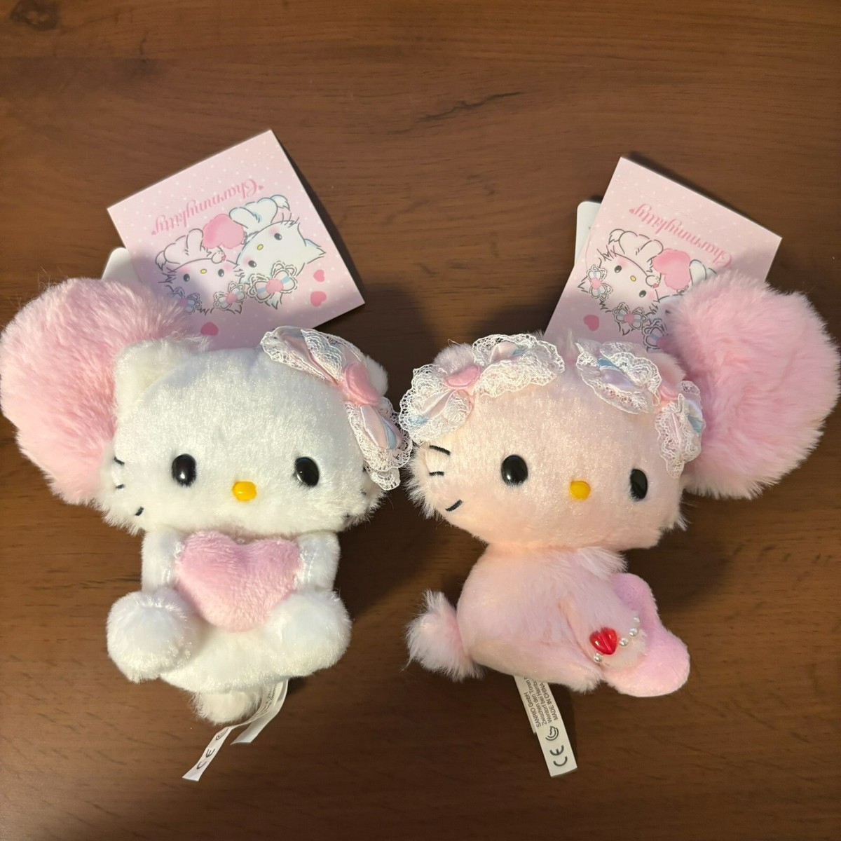 Charmmy Kitty Honey Cute Fluffy Heart Plush Toy Doll Mascot Set of