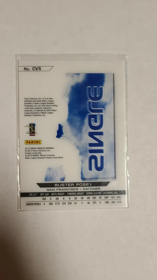 2013 Panini Pinnacle 透明视觉单 Buster Posey #CV5 — 第 2/2 张图片