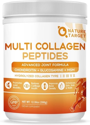 NATURE TARGET Multi-Collagen-Peptides-Powder for Joint Support Hydrolyzed Col...