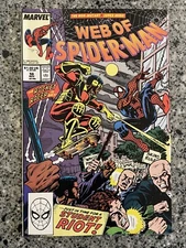 WEB OF SPIDER-MAN #56 VF+ (Marvel 1989) Rocket Racer