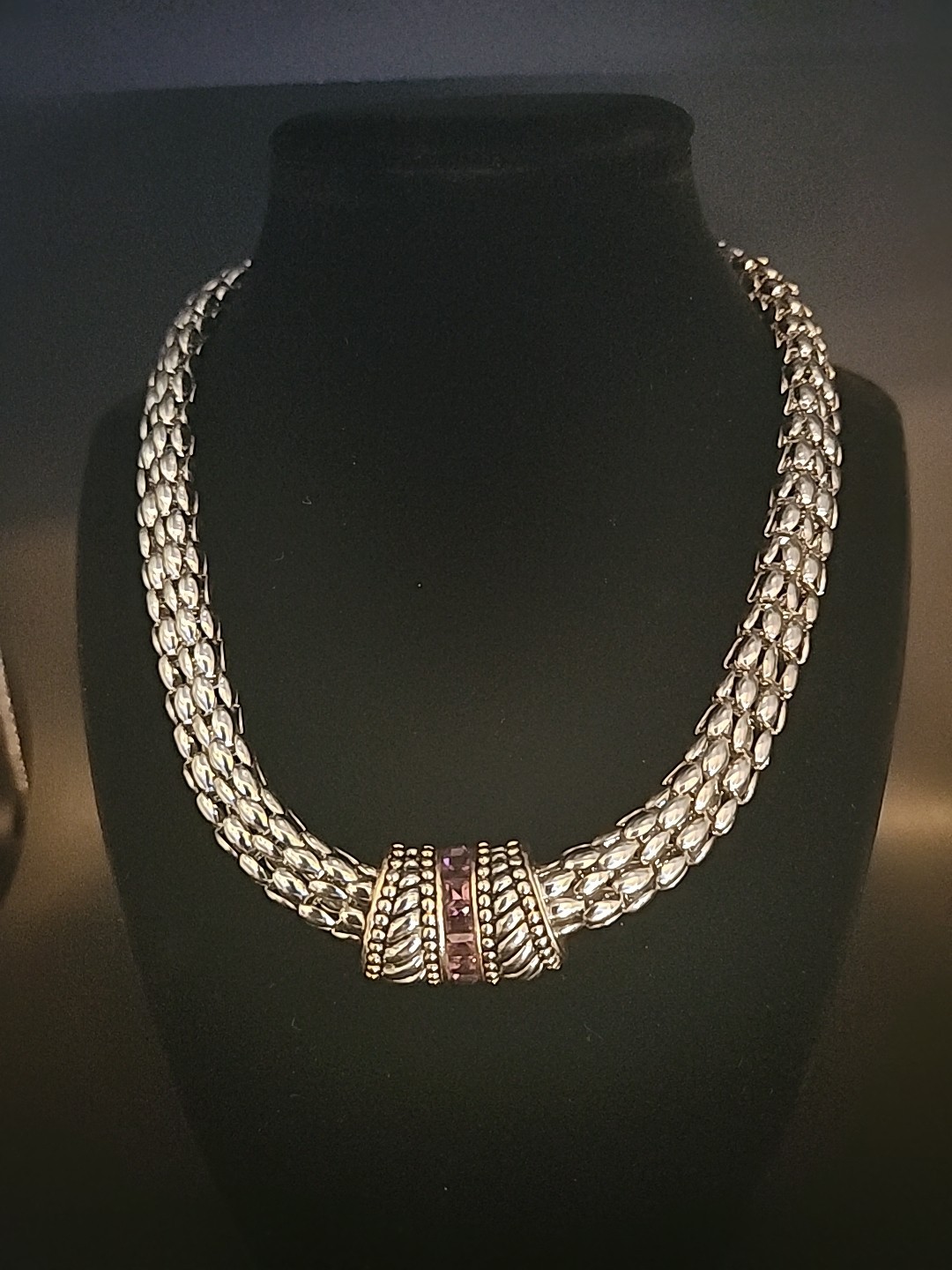 Silvertoned Lightweight Chain Statement Choker/Ne… - image 1