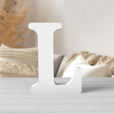 6 Inch White Wood Letters Unfinished Wood Letters for Wall Decor Decorative Stan