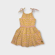Tea Collection Wave Pattern Pocket Tie Shoulder Coral Pink Dress