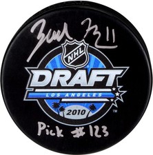 Zach Hyman Maple Leafs Signed 2010 Draft Logo Hockey Puck & 