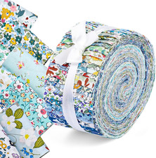45 Pcs Fabric Jelly Rolls, Jelly Roll Strips for Quilting, Patchwork Craft Cott
