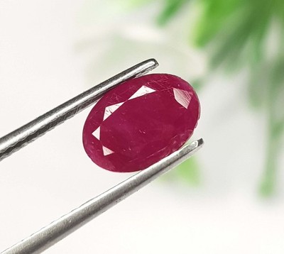 Natural Ruby Oval Shape Faceted Untreated Old Mines Mozambique 1.49Carat