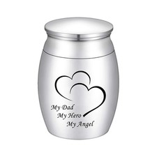 Silver Keepsake Mini Cremation Urns Small Funeral, Human Ashes Stainless Steel