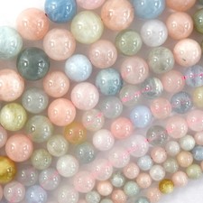 Natural Morganite Round Beads Gemstone 15.5" Beryl 4mm 6mm 8mm 10mm S1