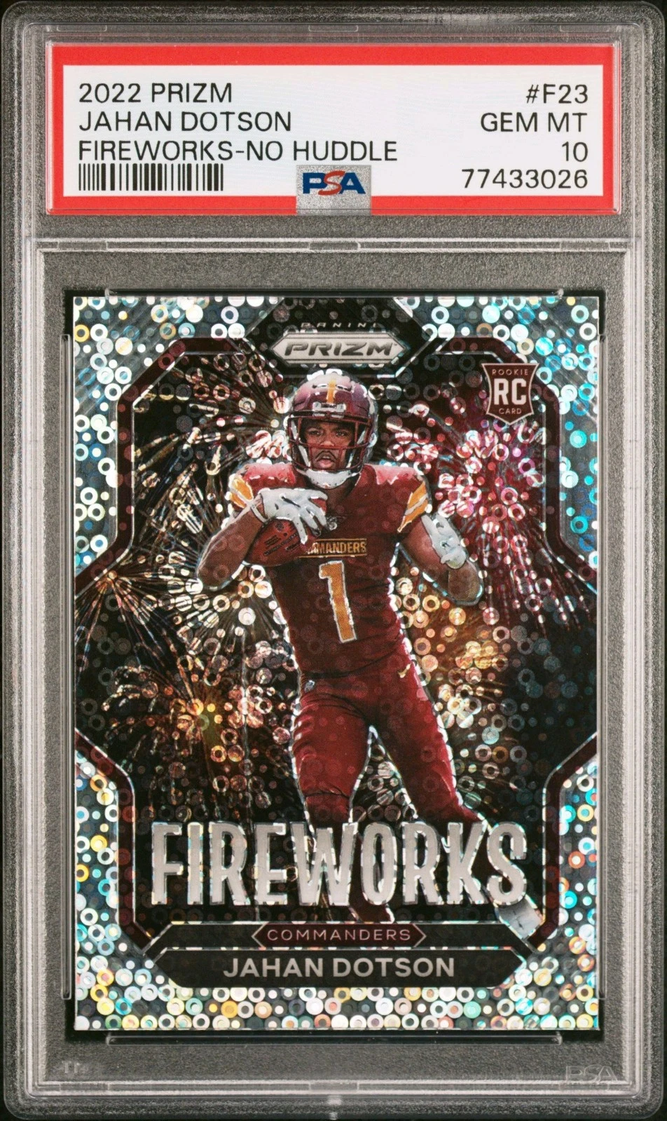 Jahan Dotson Panini Prizm Fireworks #F23 No Huddle