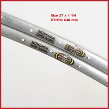 NOS AMBROSIO MUNCHEN SUPER RECORD clincher RIMS 27X1 1/4 36h VINTAGE ETRTO 630