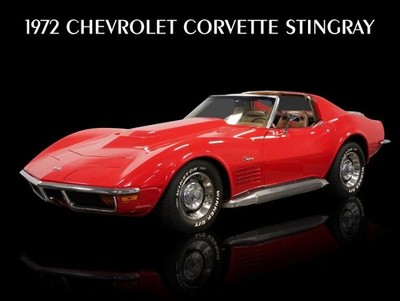 1972 Chevrolet Corvette Stingray in Red NEW Metal Sign: 12x16'' Ships Free