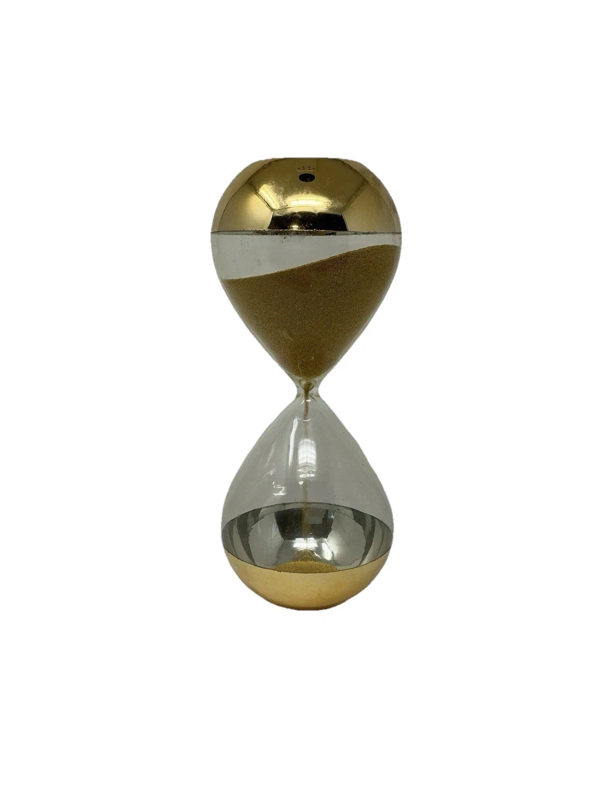 Large Decorative Hourglass Gold Sand Glass Timer Modern Home Decor ~9 in