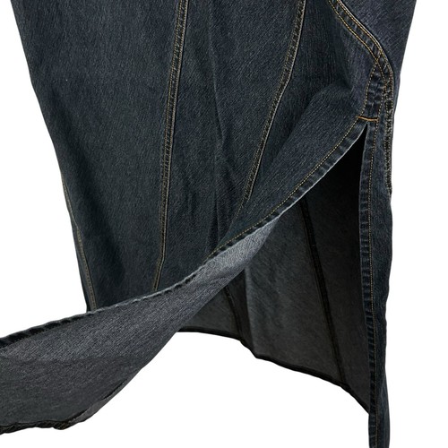 BISOU BISOU Mermaid Denim Maxi Jean SKIRT 8 Stretch Y2K Modest Flared Boho Artsy - Picture 3 of 16