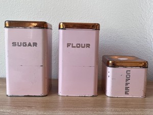 人気アイテム ヴィンテージ キャニスター4set Beautyware LINCOLIN