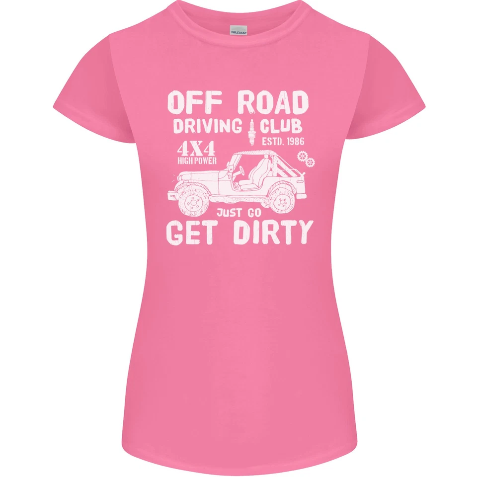 Tout Terrain Conduite Club Attraper Sale 4x4 Drôle Femmes Petite Coupe T-Shirt - Photo 3/4