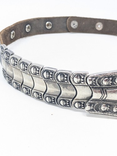 RZADKI vintage pasek Fiocchi wyprodukowany we Włoszech regulowana talia 26-34" skóra i metal  - Zdjęcie 2 z 10