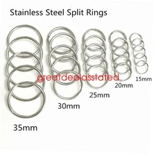 Stainless Steel Keyring Split Key Rings Blanks 15-35mm Metal Loop Key chain U