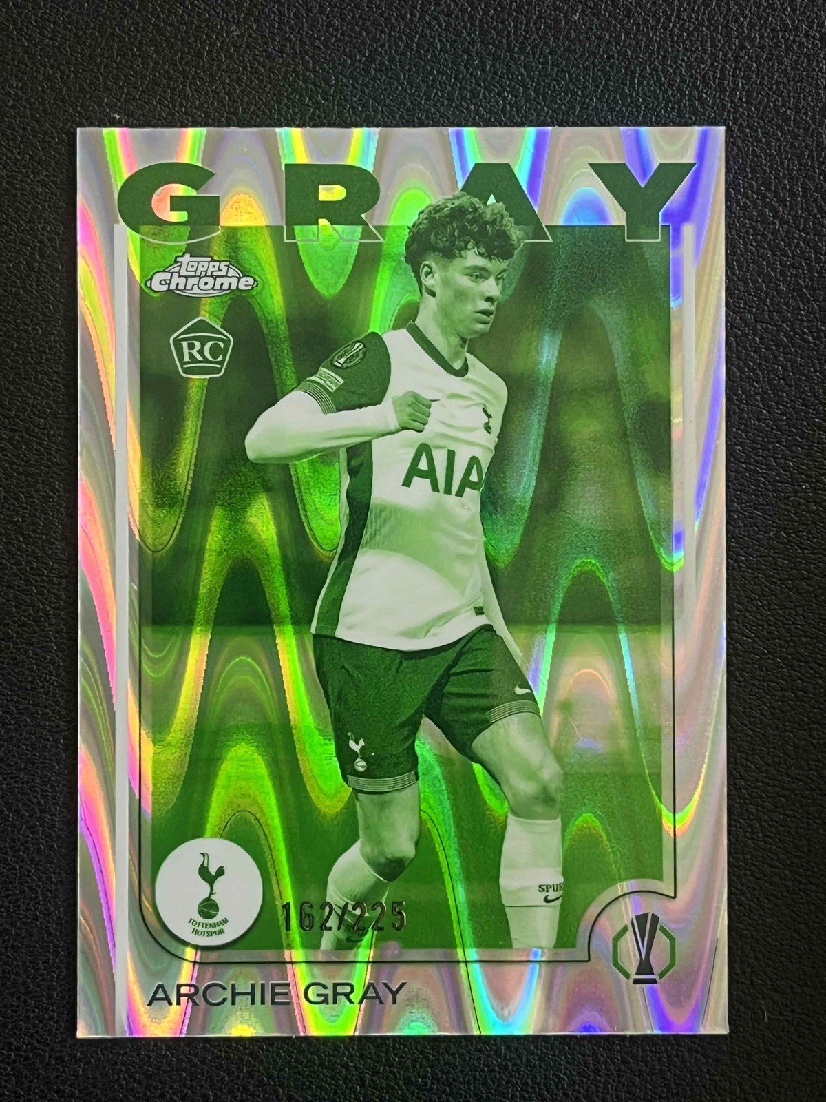 Archie Gray 2024-25 Topps Chrome UEFA Night Vision Raywave 162/225 RC #170