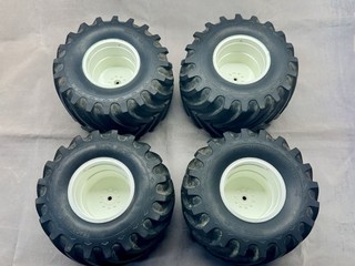 TAMIYA 58065 CLODBUSTER ORIGINAL WHEELS AND TIRES FOR RESTORATION USED