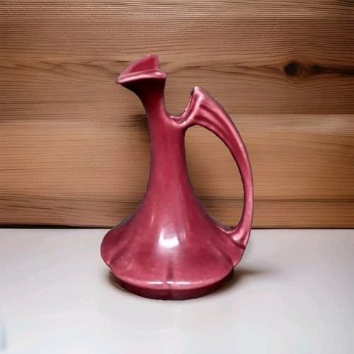Vintage Niloak Pottery Miniature Pitcher Vase  3.5" Burgundy/Maroon Collectible