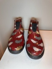 Sloggers Women&rsquo;s Red Chicken Print Waterproof Rain Chelsea Boots Garden Shoes 8