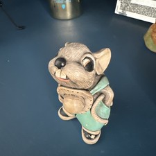 Pendelfin Grey Father Mouse Blue Made In Burnley England Stoneware