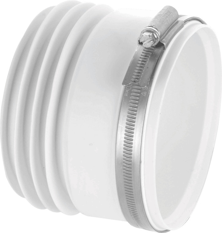 McAlpine MAC-1-BTW 90-114mm Inlet x 4""/110mm Outlet Short Straight WC Connector