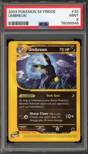 Pokemon Umbreon Skyridge NON Holo Rare #32 PSA 9 Mint