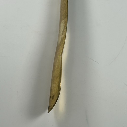 Vintage 10" Brass Shoe Horn with Decorative Floral Bird Inlay - READ DESC - Picture 9 of 15