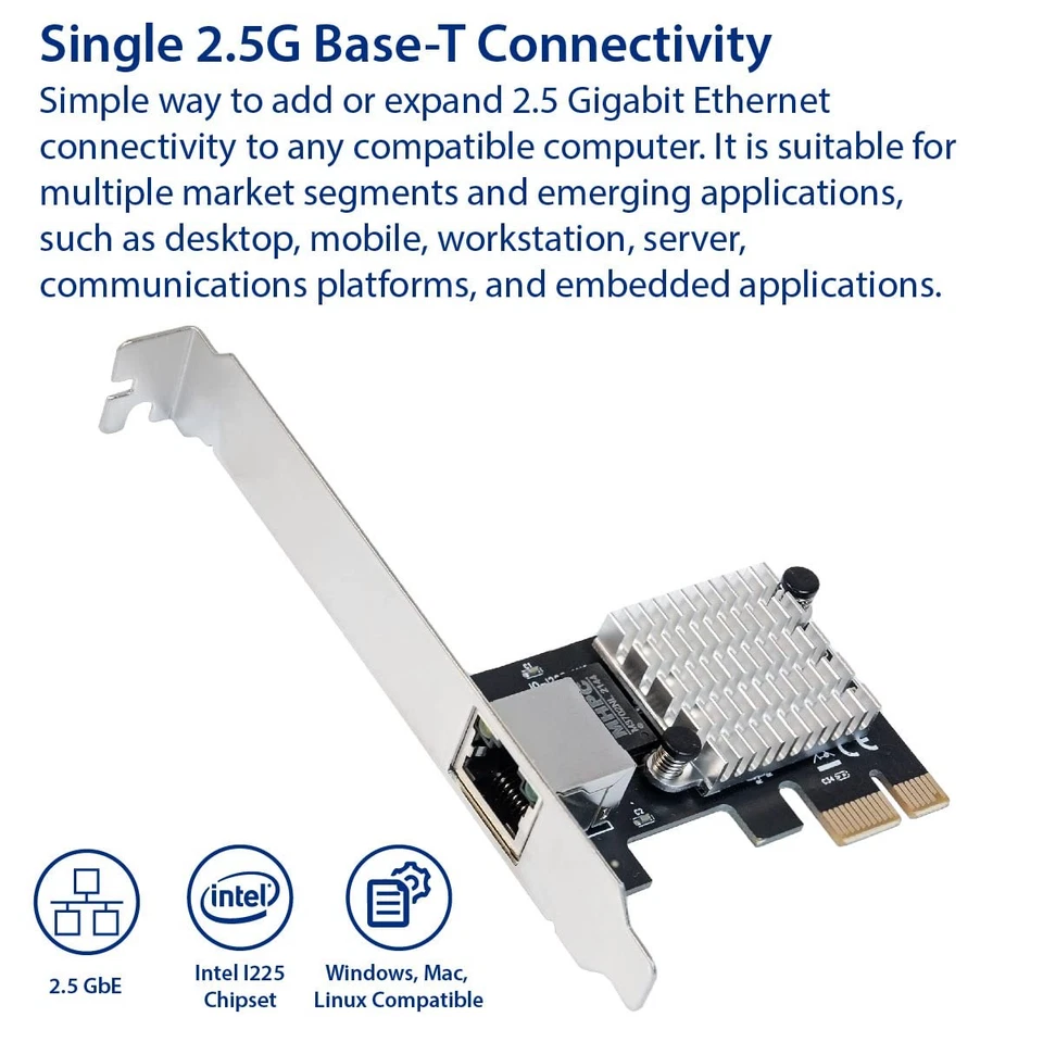 Intel Ethernet Controller I225 2.5G PCI Express Network Interface Adapter Card - Image 2 of 4