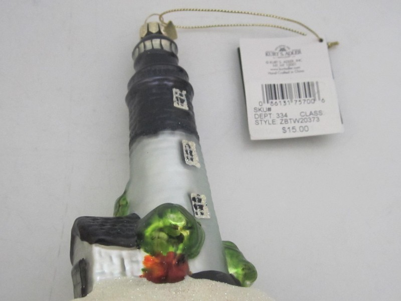 S. CAROLINA HUNTING ISLAND LIGHTHOUSE CHRISTMAS ORNAMENT ,BEAUFORT , KURT ADLER