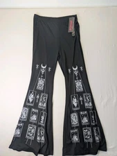Romwe Goth Plus Animal Graphic Flare Leg Pant Women's Size Large 8/10 Stretch 