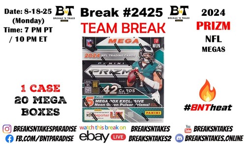 NEW YORK GIANTS 2024 Panini Prizm Football Mega CASE 20 BOX Break #2425