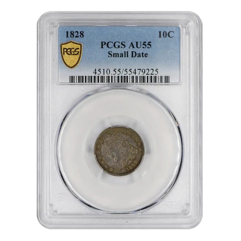 1828 Capped Bust Dime PCGS AU-55 Small Date - Image 3 of 4
