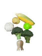 Vintage Realistic Play Food Fruit And Vegetables 7 Pieces