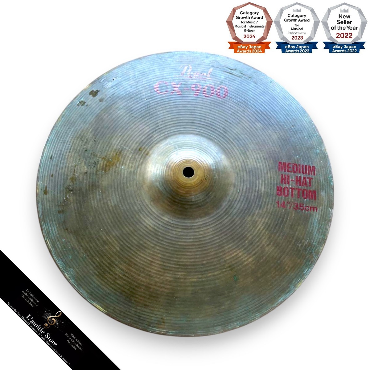 Pearl CX-900 Medium Hi-Hat Bottom Cymbal 14 inch 35cm Vintage Jazz