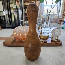 Vintage Wooden Bowling Pin Maple Rustic Primitive Farmhouse Home Decor 13" Tall