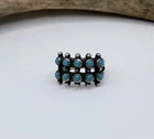 Vintage Sterling Silver Bell Trading Post Turquoise Snake Eye Ring Sz 6